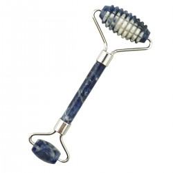 Roller do twarzy - wałek sodalitowy do masażu - Wschód - dwustronny - karbowany