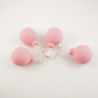 Glass-rubber cups for vacuum face massage - set 4 pcs - pink