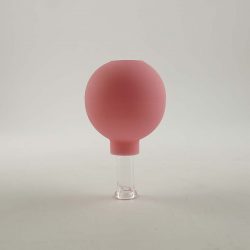 Bańki gumowo-szklane do masażu próżniowego twarzy - zestaw 4 szt. - różowe