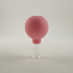 Bańki gumowo-szklane do masażu próżniowego twarzy - zestaw 4 szt. - różowe