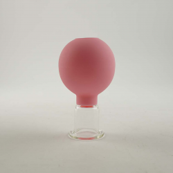 Bańki gumowo-szklane do masażu próżniowego twarzy - zestaw 4 szt. - różowe