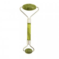 Jadeitowy wałeczek do masażu - dwustronny - srebrny