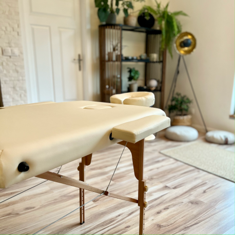 Stół do masażu i rehabilitacji - 185 x 60 cm - nogi drewniane