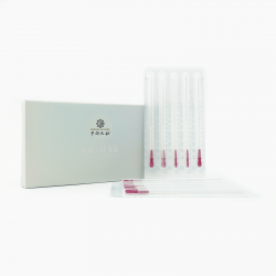 Igły do akupunktury - ZYTH - srebrny uchwyt z pętelką - pakowane po 1 igle w prowadnicy - 20 szt.