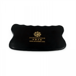 Płytka Gua Sha z rogu baraniego do masażu i scrapingu ZYTH pofalowana