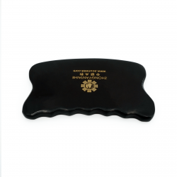 Płytka Gua Sha z rogu baraniego do masażu i scrapingu ZYTH pofalowana