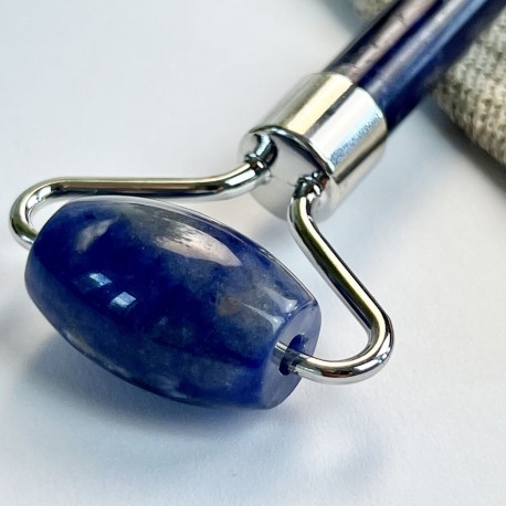 Sodalite facial roller - double - smooth & textured