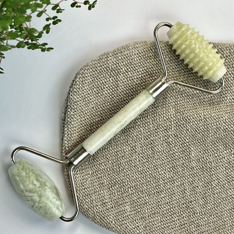 Jade face roller - double - smooth & textured