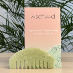 Grzebień z jadeitu do masażu głowy - Wschód - na porost włosów