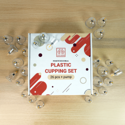 Bańki bezogniowe TCM Goods - zestaw 26 baniek plastikowych + pompka