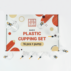 Bańki bezogniowe TCM Goods - zestaw 16 baniek plastikowych + pompka