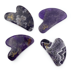Kamień Gua Sha z ametystu - Muszla - Wschód