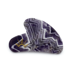 Kamień Gua Sha z ametystu - Muszla - Wschód