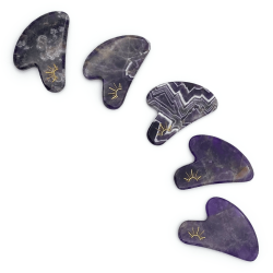 Kamień Gua Sha z ametystu - Muszla - Wschód