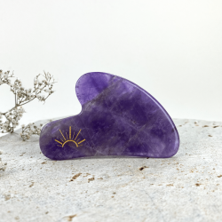 Kamień Gua Sha z ametystu - Muszla - Wschód
