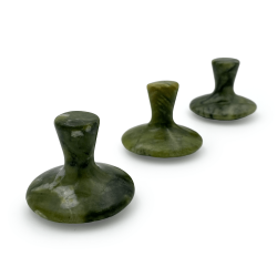 Kamień Gua Sha z jadeitu do twarzy i drenażu limfy - Wschód - grzybek