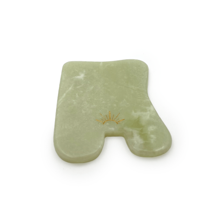 Kamień Gua Sha z jadeitu do masażu twarzy - Wschód - prostokąt 7 cm