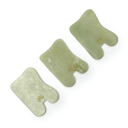 Kamień Gua Sha z jadeitu do masażu twarzy - Wschód - prostokąt 7 cm
