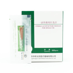 Igły do akupunktury - ZYTH - miedziany uchwyt - pakowane po 10 igieł z prowadnicą - 500 szt.