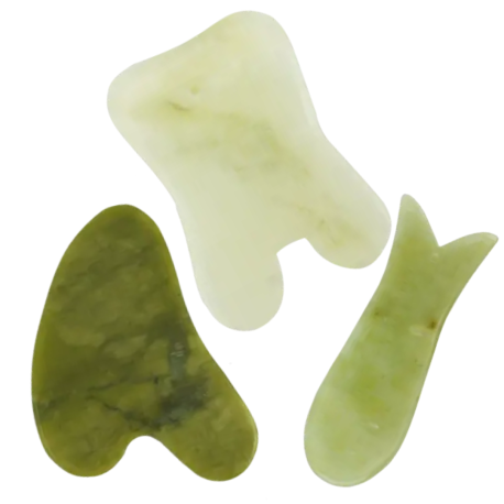 Kamienie Gua Sha z jadeitu do masażu twarzy - wyprzedaż