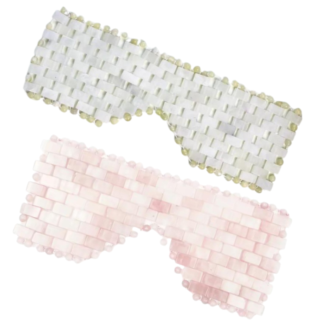 Maska z kwarcu lub jadeitu - outlet - redukuje cienie i worki pod oczami