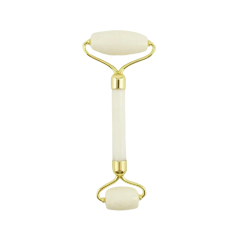 Jadeite massage roller - double-sided - color: white - outlet