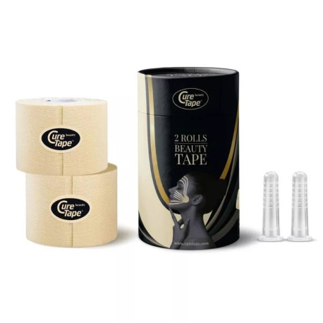 Cure Tape Beauty Facetaping Pack - zestaw 2 taśm do kinesiotapingu - 5 cm x 5 m z bańkami