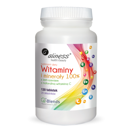 Witaminy i minerały 100 % - Aliness - 120 tabletek