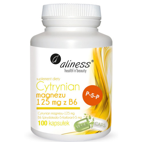 Cytrynian magnezu 125 mg z B6 - Aliness - 100 kapsułek