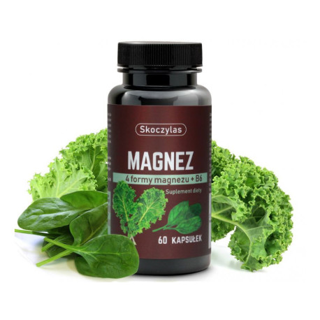 Magnez 4 formy - szpinak, jarmuż - Skoczylas - 60 kapsułek