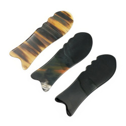 Płytka Gua Sha z rogu bawolego - rybka z wypustkami