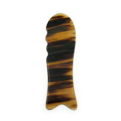 Płytka Gua Sha z rogu bawolego - rybka z wypustkami