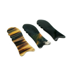 Płytka Gua Sha z rogu bawolego - rybka z wypustkami