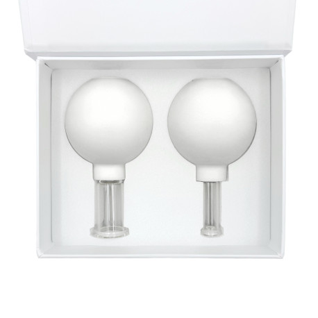 Bańki gumowo-szklane do masażu próżniowego twarzy - zestaw 2 szt. - Wschód