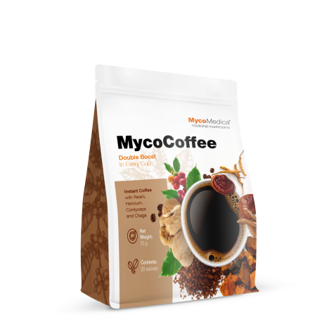 MycoCoffe - kawa rozpuszczalna wzbogacona grzybami witalnymi - MycoMedica