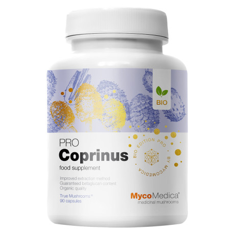 BIO Coprinus PRO - 30% beta 1,3/1,6 D glukanów - Suplement diety - MycoMedica - 90 kaps.
