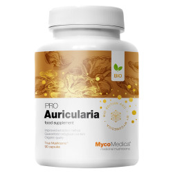 BIO Auricularia PRO - 30% beta 1,3/1,6 D glukanów - Suplement diety - MycoMedica - 90 kaps.