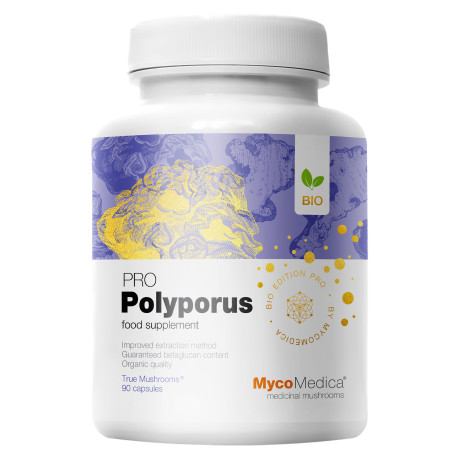 BIO Polyporus PRO - 30% beta 1,3/1,6 D glukanów - Suplement diety - MycoMedica - 90 kaps.