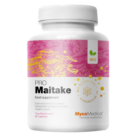 BIO Maitake PRO - 35% beta 1,3/1,6 D glukanów - Suplement diety - MycoMedica - 90 kaps.
