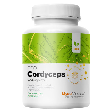 BIO Cordyceps PRO - 30% beta 1,3/1,6 D glukanów - Suplement diety - MycoMedica - 90 kaps.