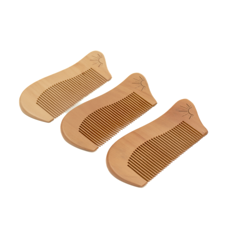 Grzebień z drewna do masażu głowy - Wschód - na porost włosów